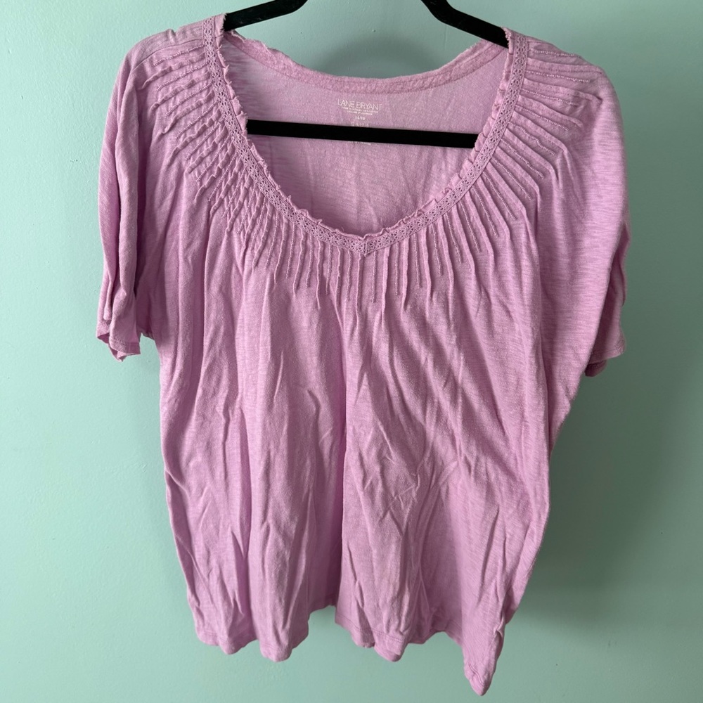 Lane Bryant Women's Pink Embellished Top Size 14/16